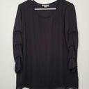 JM Collection black semi sheer blouse Photo 2