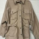 Free People  Clyde oversized coat snap Jacket Sz L Photo 5