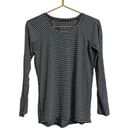 Lululemon  Emerald Long Sleeve Shirt Women's 6 Black Striped Activewear Photo 0