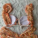 Amazon Women’s Small  Orange Ditsy Floral Ruffle Bikini Set Photo 5