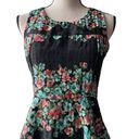 Nordstrom Everleigh Black Floral Open Back Sleeveless Dress Knee Length Size L Photo 4