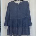 Crescent  Dusty Blue 3/4 Sleeve Ruffle Top, NWT Photo 5