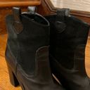 Ralph Lauren Black Leather/suede Block Heel Ankle Boots Shoes Women's 8B Black Size 8 Photo 4