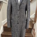 Gianni Feraud Wool Coat Designed in Italy Navy Herringbone Wool Blend Size 8 Photo 13