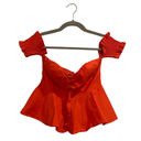 Socialite  Orange Smocked Off Shoulder Peplum Blouse Sz S Photo 1