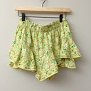 Aerie  rock n ruffle yellow floral lace trim mini skirt skort Photo 2