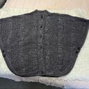 Denim & Co . Cable Knit Poncho Sweater Size Large Color Gray Button detail Photo 6