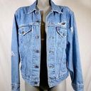 Levis Distressed Ex-Boyfriend Denim Trucker Blue Jean Jacket~M~  Photo 1