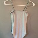 Topshop  Square Neck Ponte Bodysuit Light Gray Photo 7