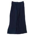 CAbi  Pleated Solid Elastic Waistband Navy Maxi Skirt Size Medium Photo 4