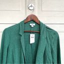 J.Jill NWT  Womens Blazer Jacket Green Blue Stripe Knit  Linen Blend Small Photo 3