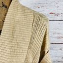 Dress Barn  Shawl Collar Cuffed Dolman Cap Sleeve Open Front Cardigan Tan Small Photo 5