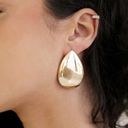 Ettika  Tear Drop Earrings 18K Plated Gold solid Statement Bubble Minimalist Photo 1