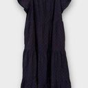 Madewell NEW  Ruffle-Sleeve Tiered Midi Dress in Textured Check Size Small Photo 3