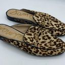 Sam Edelman  Linnie Leopard Animal Print leather Horsebit Mules Loafers size 8 Photo 0