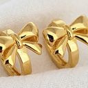 Mini Bow Chunky Gold Hoops Photo 2