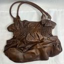 Source Unknown Faux‎ Brown Leather Flower Cutout Handbag Photo 1