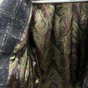 American Eagle Vintage  Women Large Plaid Wool Blazer Paisley Interior Jacket Photo 5