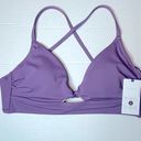 Shade & Shore  Dusty Purple Longline Cut Out Crisscross Bikini Top Size 34B New! Photo 0