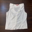 Oscar de la Renta Oscar by  white button down sleeveless blouse size 16 Photo 4