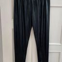 Shiny Black Skinny Flowy Pants Size Small Photo 2