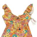 Jessica Simpson  Floral Yellow Rendevous Ruffled-Neck Swimsuit Medium NWT Photo 2