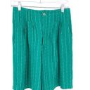 American Vintage Vintage 90s Shorts Womens Sz 27" High Waisted Green Striped Ramie Cotton Photo 0