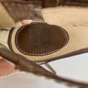 Frye  Brown Leather‎ Metallic Wedge Zip Up Backs Sandals Ankle Strap Size 7.5M Photo 6