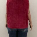 Coldwater Creek - Deep Red Velvety Leather Vest Photo 3