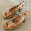 Sofft Women's Open Toe Slingback Stacked Heels Cork Leather Size 8.5 NEW Portia Photo 5