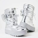 The Moon Mila Silver Metallic Winter Snow Boots w/ Side Pouches Photo 0