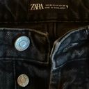 ZARA Flared Cropped High Waisted TRF Jeans Black Photo 2