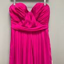 Badgley Mischka  Collection Magenta Fluorescent Chiffon Strapless Gown 10 Photo 6