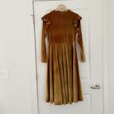 Krass&co Ivy City  Velvet La La Lady Ruffle Midi Dress Gold Photo 5