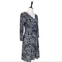 Ellen Tracy Women's Faux Wrap Dress Jersey Black Snow Leopard Size Medium M Photo 1