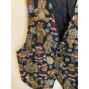 American Vintage Facets 90s Vintage Teddy Bear Tapestry Christmas Vest Size XL Photo 4