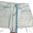 Abercrombie & Fitch Vintage  Light Wash Low Rise Distressed Denim Micro Skirt Y2K Photo 2