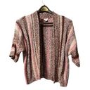 J.Jill  Cardigan Knit Sweater Size Small P Multi Color Front Chunky‎ Half Sleeve Photo 0