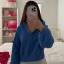 Aerie Cropped Blue Sweatshirt Photo 0