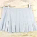 Brandy Melville  Dana Pleated Buckle Skirt Womens One Size Light Blue Adjustable Photo 6