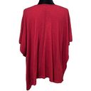 J.Jill  Bordeaux Cranberry Merino Wool Blend Poncho Sweater One Size Photo 2