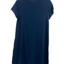 Everlane  The Weekend Mini Swing Dress in Blue Medium Cap Sleeve Mock Neck A-Line Photo 2