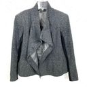 Elizabeth and James  Womens Wool Speckled Victor Blazer Jacket Asymmetrical Gray 6 Photo 7