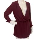 Cache Caché Maroon Casual Open Back Top Photo 4