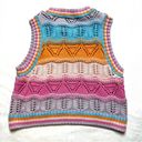 ZARA  Knit Crochet Rainbow Sleeveless Sweater Vest Jumper Photo 2