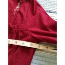 The Row  A- Dress Red Metallic Thread Empire Waist Square Neck Long Sleeve Pull On M Photo 5