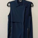 Vince  Laser Cut Trench Vest Zip Front, Navy, Size XS Photo 3