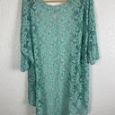 LuLaRoe  Womens Boho Kimono Size Medium Green Floral Lace Sheer Western Frilly Photo 3