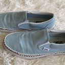 Vans Womens Light blue canvas slip on tennis shoes, size 9 Photo 1