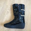 Burberry Authentic  Black Patent Leather Zip and Toggle Snow boots Photo 3